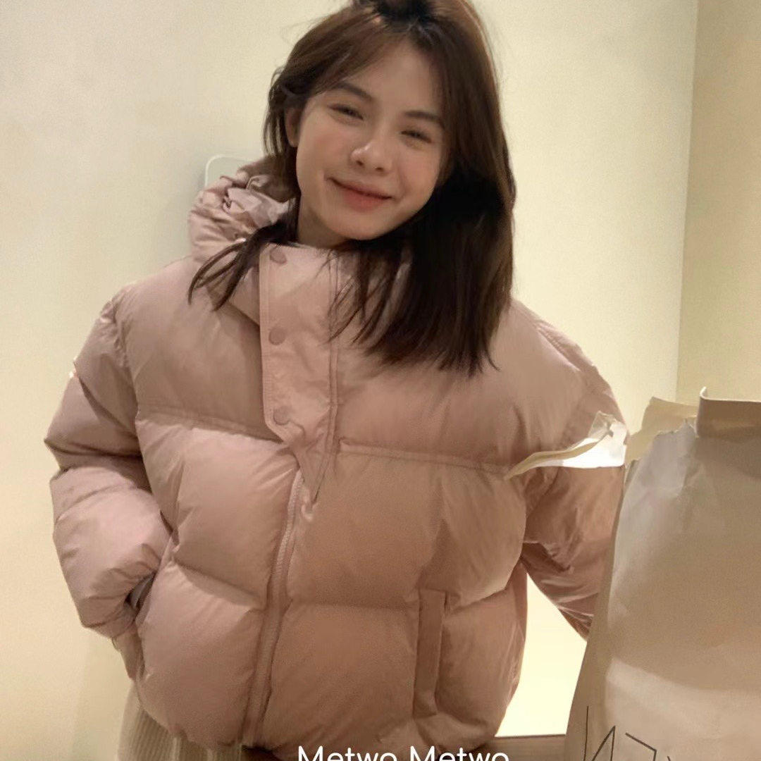 Hers-冬上新简约韩系日常通勤连帽保暖羽绒服外套92814