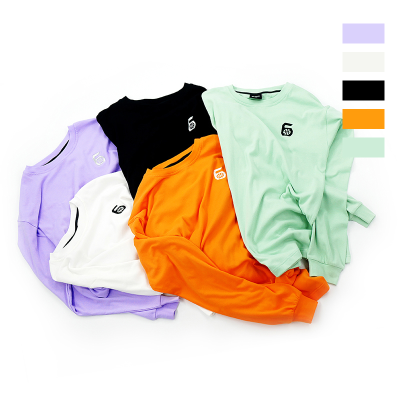 第六区纯棉篮球春秋季长袖T恤男