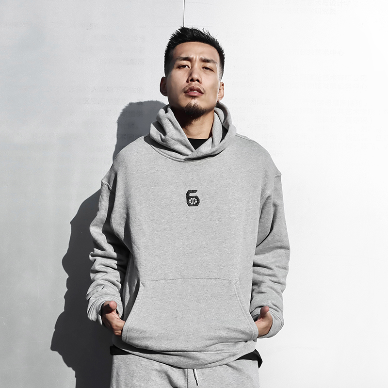 第六区篮球训练运动宽松连帽卫衣