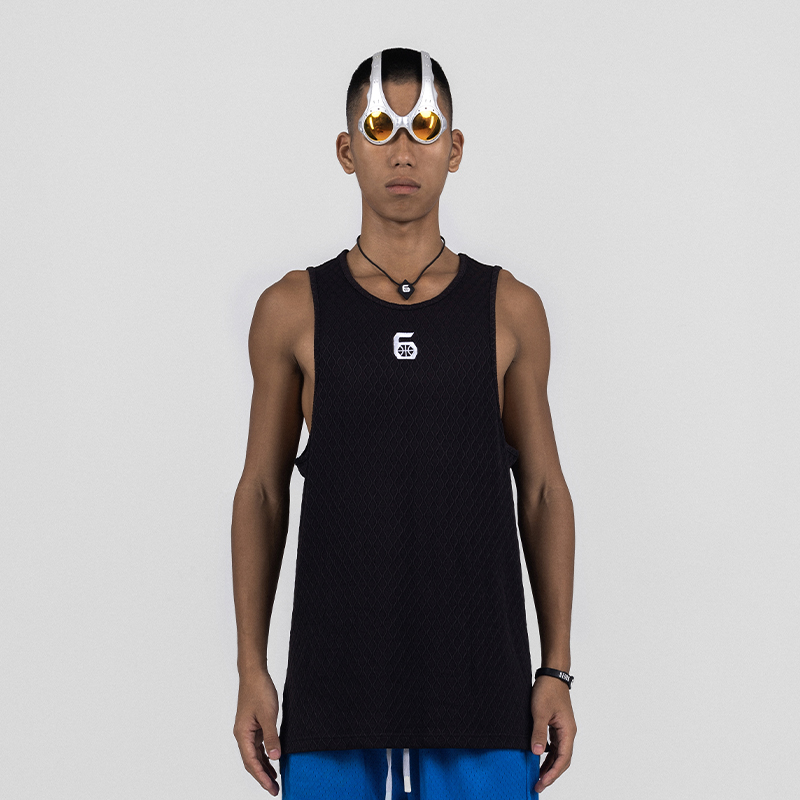 第六区原创设计纯色篮球运动背心