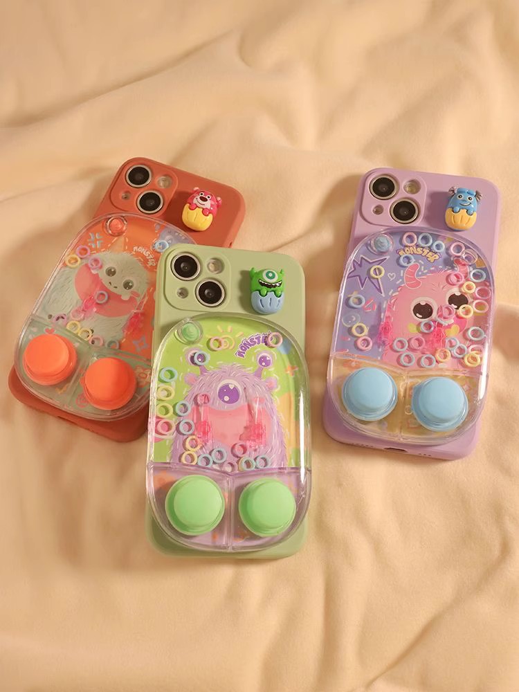 抖音同款套圈游戏机减压小怪兽适用iPhone13promax手机壳15/14plus苹果12pro女1+11pro/9R手机壳9rt一加ace2V