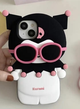 墨镜库洛米黑色Civi5/4pro/3手机壳适用小米15pro/14/13/12X红米k80卡通K60K70e可爱Note14/13pro/12R/11T女