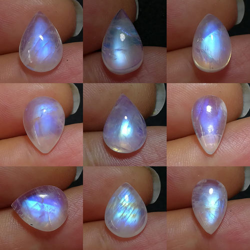 稀缺尺寸11-15mm水滴月光石裸石