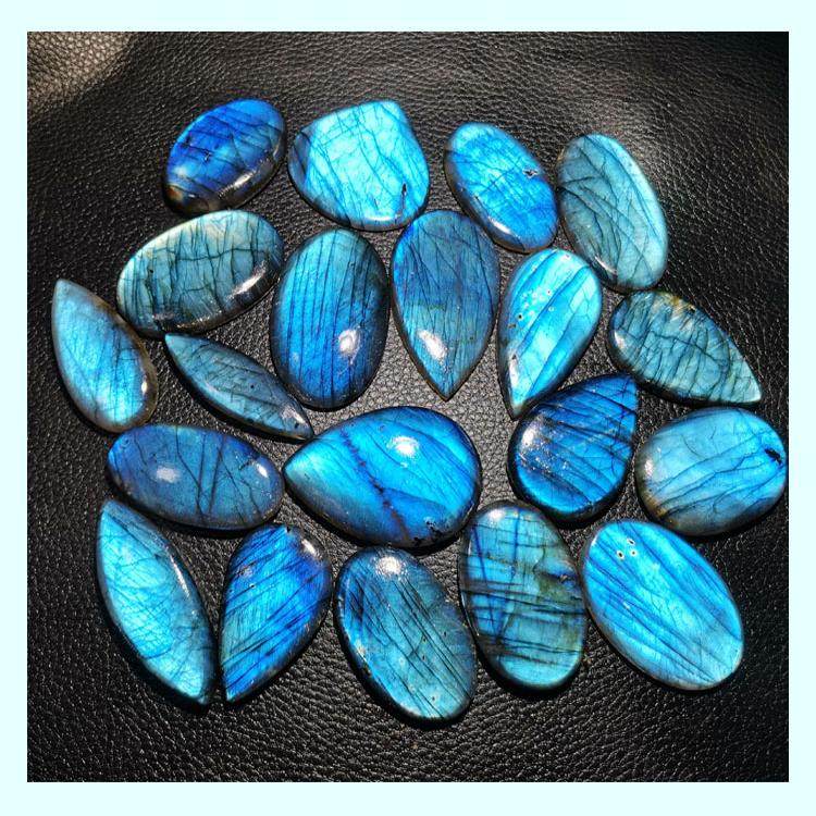 晴天石头铺天然蓝光拉长石无孔大吊坠MACRAME绕线材料40mm以上