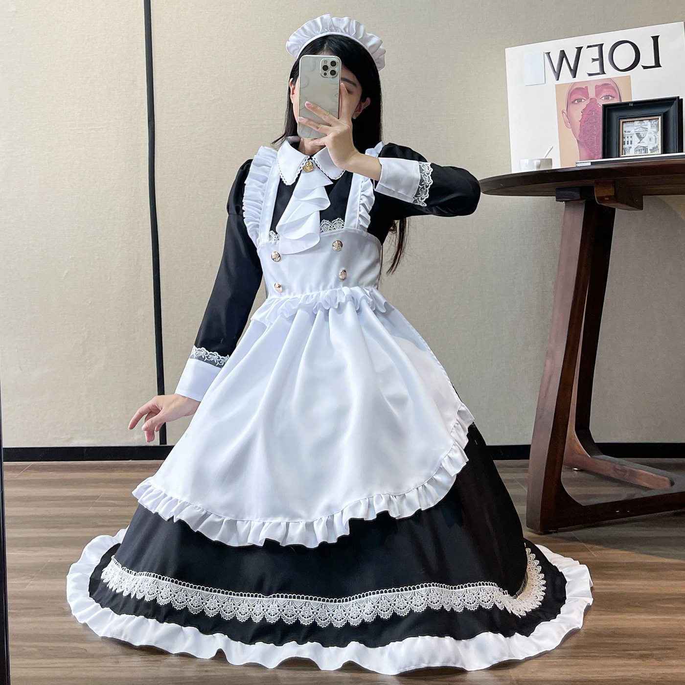 英式贵族长袖女仆装 cosplay服 lolita 演出制服 动漫可爱女佣
