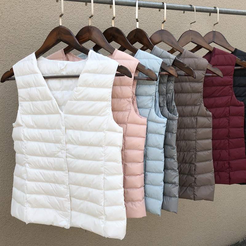 2018秋冬新款女裝超輕型輕薄羽絨服背心內膽 V領兩用羽絨坎肩馬甲在類目 女裝/女士精品, 羽絨服中 - 來自Buy2taobao.com提供專業的淘寶代購服務