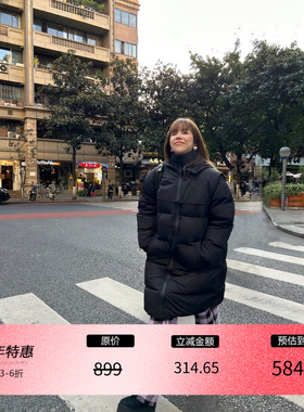 3ts冬季加厚外套韩版中长款连帽白鸭绒羽绒服女坎肩