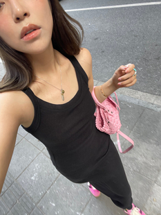 无袖 吊带裙长款 显瘦连衣裙针织长裙子背心裙女 法式 3ts春季