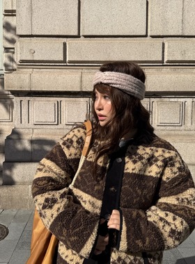 3ts 11/23 费尔岛棉衣两面穿韩版秋冬复古外套高级感加厚宽松棉服