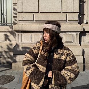 费尔岛棉衣两面穿韩版 秋冬复古外套高级感加厚宽松棉服 3ts