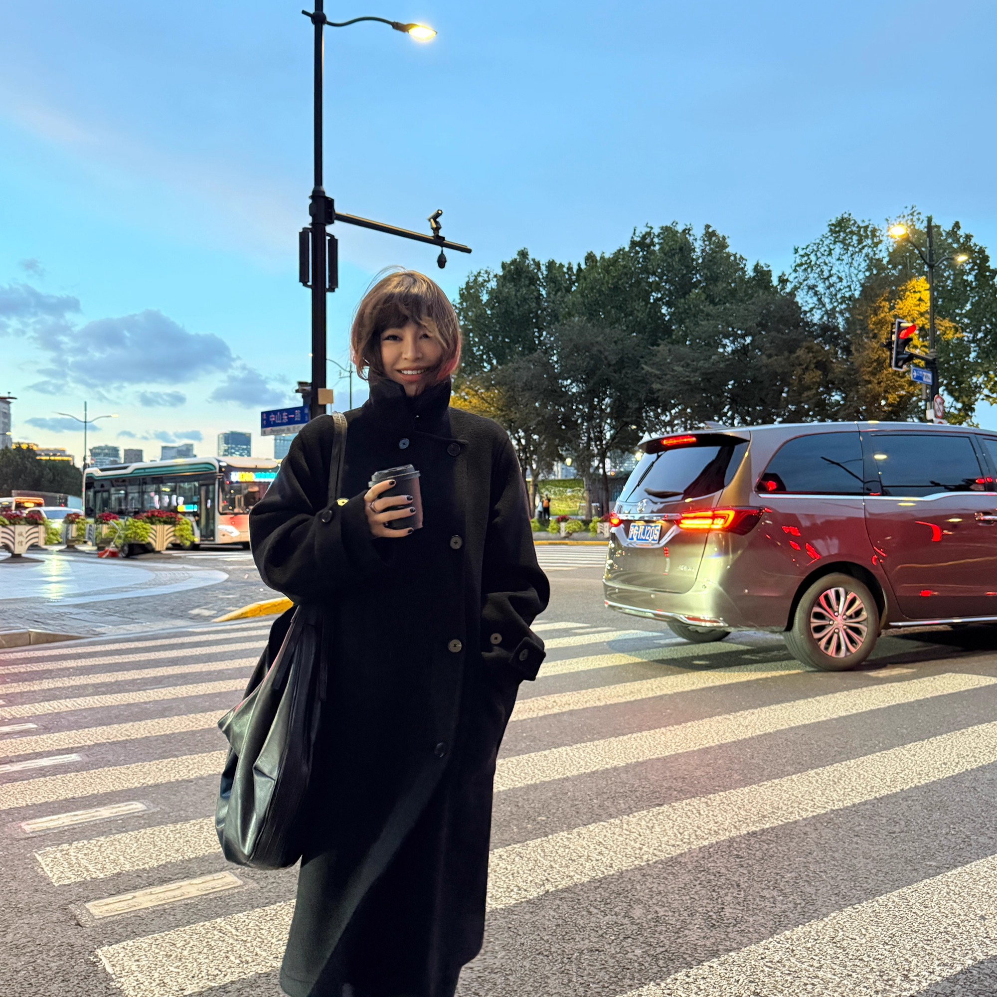 高级感立领中长款气质毛呢外套