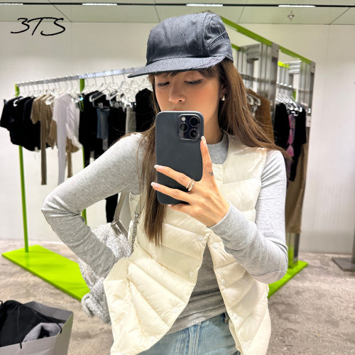3ts轻薄白鸭绒保暖马甲女