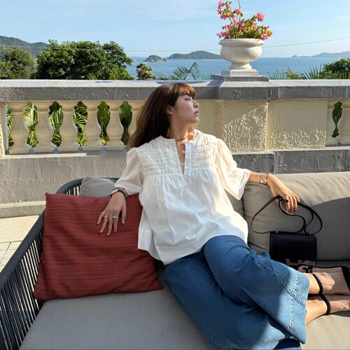 法式娃娃款减龄上衣女宽松白色