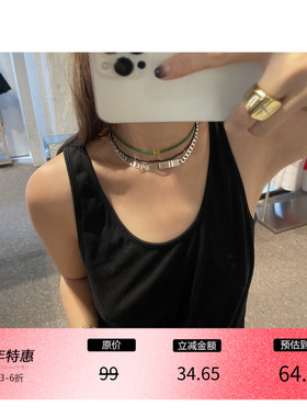 3ts高级感铁皮小众设计锁骨链