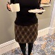 3ts 复古格子毛呢半身裙秋冬格纹羊毛呢子包臀裙子高腰短裙