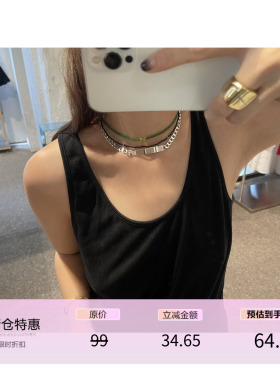 3ts高级感铁皮小众设计锁骨链
