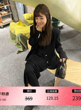 3ts休闲西装外套女小众设计感炸街西服高级感秋装上衣