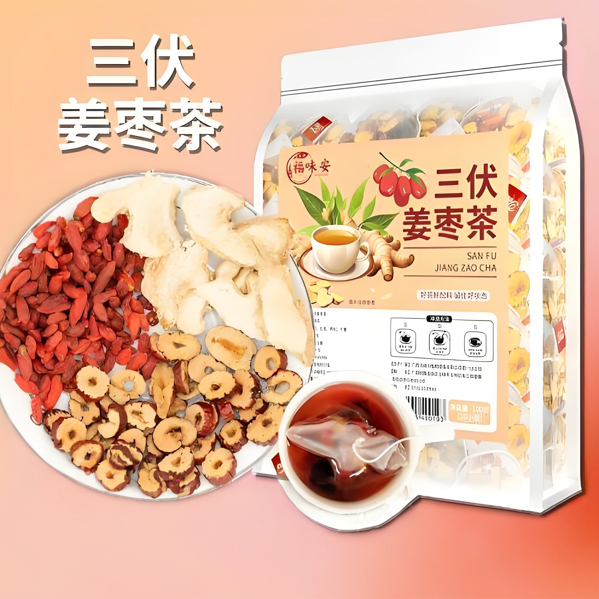 三伏姜枣茶补气血调理暖胃去湿寒