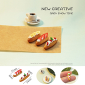 食玩盒蛋微缩场景摆件 面包 ob11娃娃屋配件 迷你樱桃草莓法式