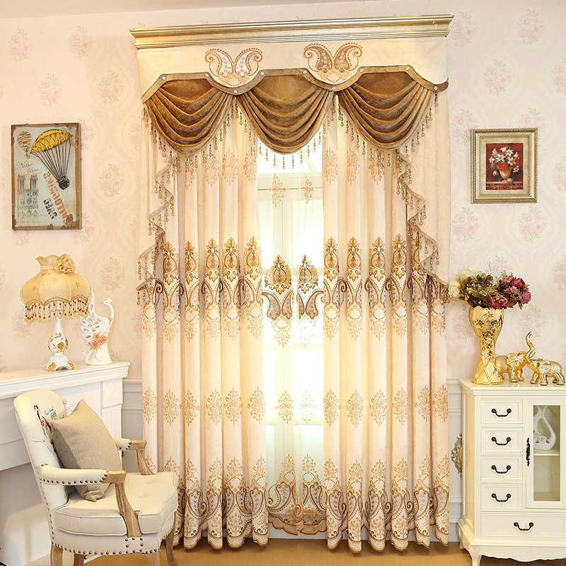 Exit customized Curtains European style a living room atmosphere bedroom three-dimensional Watkins Embroidery to ground Curtain yarn finished product shadingin the Home Fabric , Curtains and curtain accessories , Custom curtains  category - from Buy2taobao.com to provide professional Taobao agent buy service
