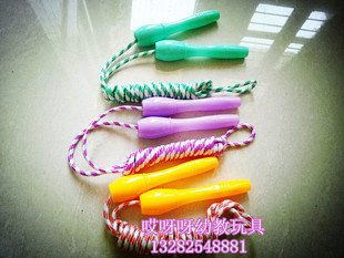 幼儿园户外儿童单人塑料柄跳绳学生群体多人一起跳长跳绳体育健身