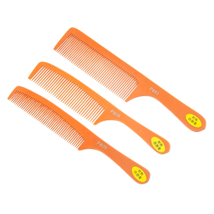 专业美发梳子用平头剪男士超薄硬理发师推边电木梳造型大号厚黄色