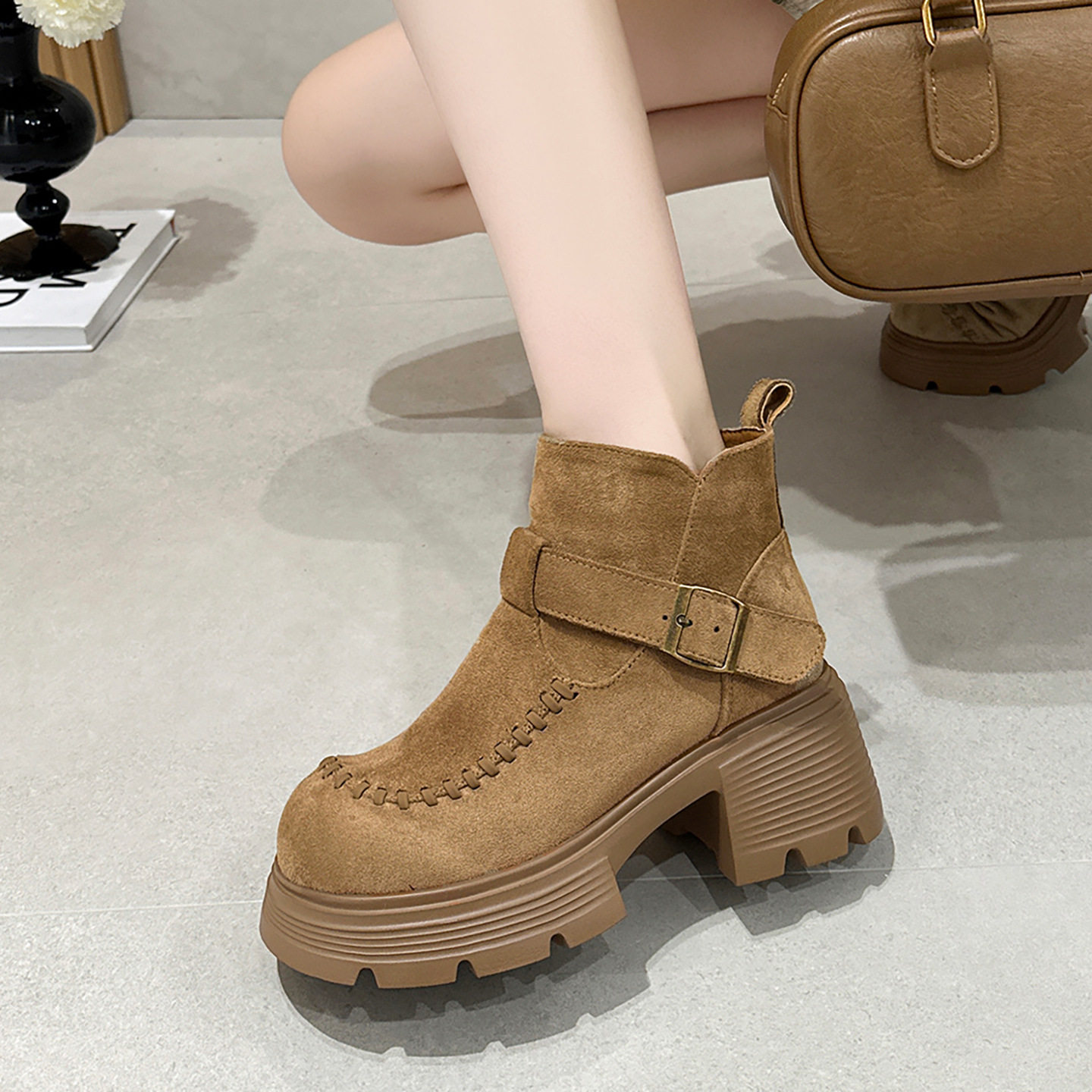 短筒骑士靴美式3233小码勃肯鞋