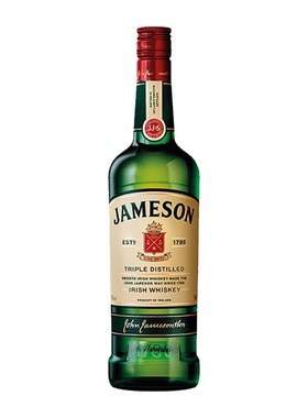 Jameson尊美醇威士忌700ml×1瓶爱尔兰原装进口洋酒 特调