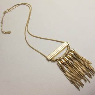 法产 18K金 Jessie ONE 条纹流苏锁骨项链 维琴察 STREET