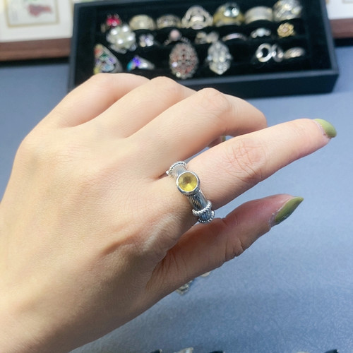 JUDITH RIPKA925银黄水晶戒指10号