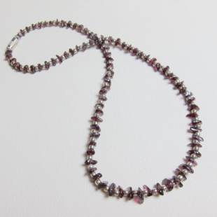 【酒红碎影】石榴石碎石银珠项链~Jessie的维琴察 中古