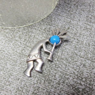 【沙漠笛手】美国印第安风科科佩利纯银吊坠~Jessie的维琴察 中古