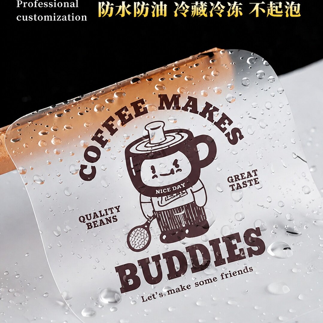 透明pvc不干胶定制logo商标防水烫金白墨二维码封口贴纸标签订做
