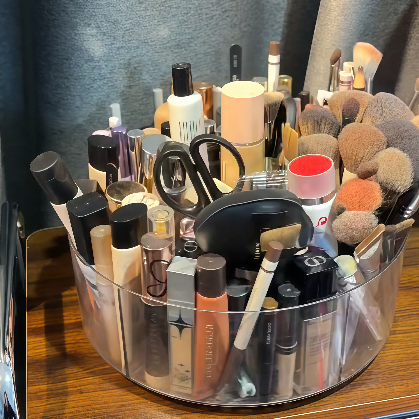 巨能装旋转化妆刷桶化妆品收纳盒桌面大容量刷子分格亚克力整理盒,收纳整理,化妆刷收纳盒/桶,淘宝优惠券,粉丝福利购,淘宝优惠卷