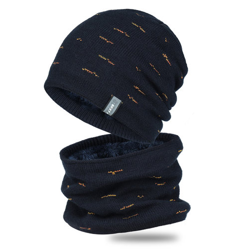 男士帽子围脖保暖防寒毛线帽