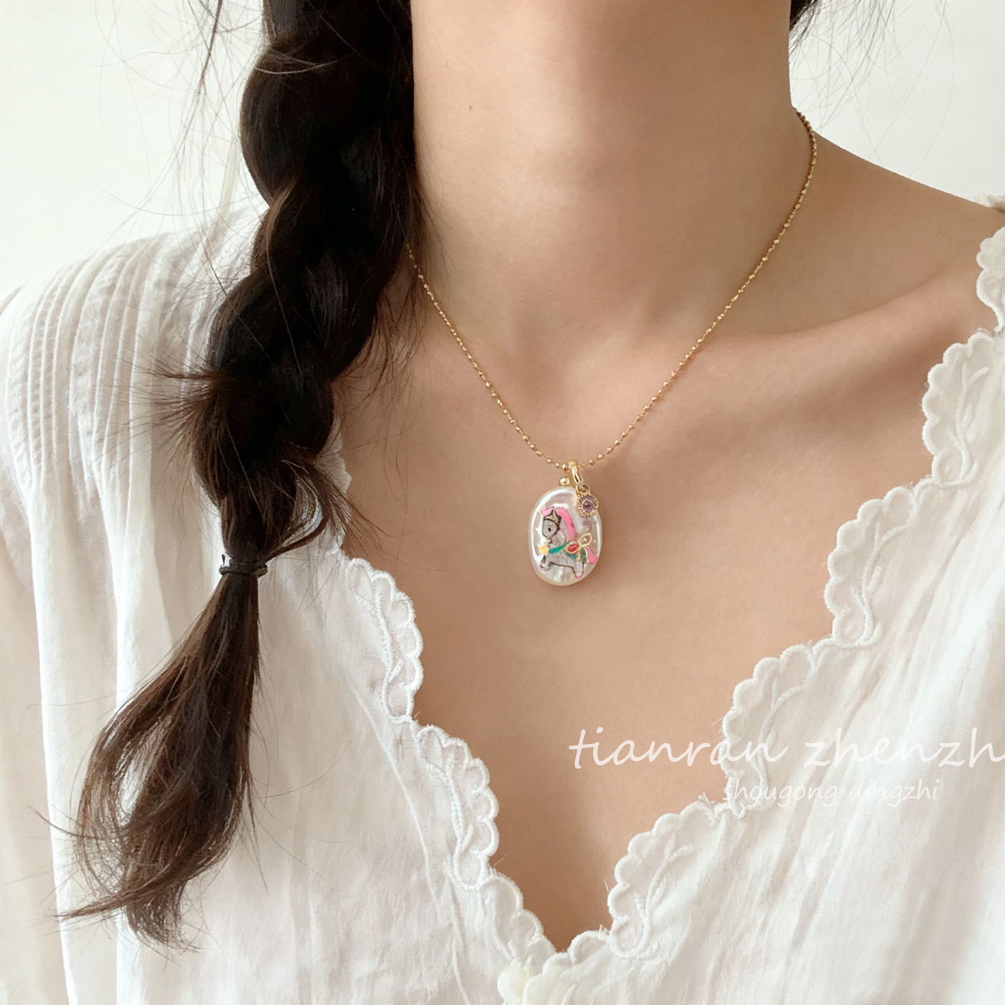 天然淡水巴洛克珍珠项链女 轻奢小众设计锁骨链原创手作礼物吊坠,珠宝/钻石/翡翠,颈饰,淘宝优惠券,粉丝福利购,淘宝优惠卷