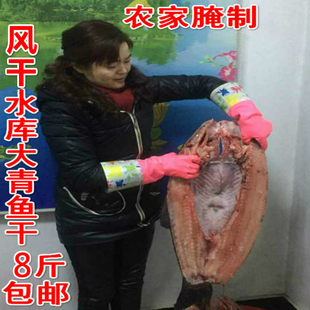 湖北特产农家自制淡水咸鱼干货腊鱼风干水库大螺蛳青鱼干整条8斤