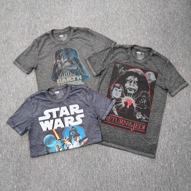 外贸     星战圆领休闲宽松短袖夏季印花T恤男