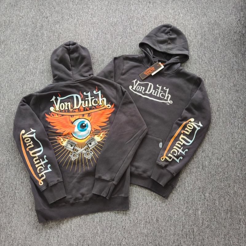 外贸     秋冬美式刺绣休闲连帽卫衣潮牌凡达驰加绒印花帽衫男女