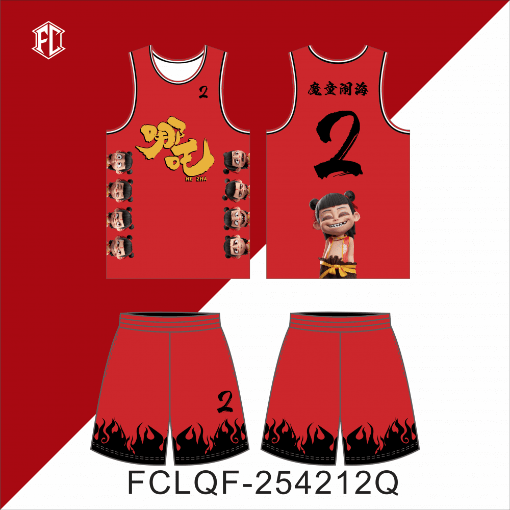 小学生篮球服套装卡通哪吒系列球衣儿童训练服比赛幼儿园表演队服