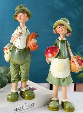 田园风男孩女孩北欧风格装饰摆件桌面2026年新款