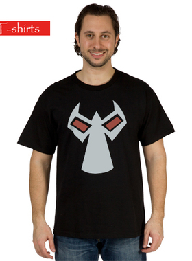 80s T恤世界 超级英雄之蝙蝠侠 贝恩Bane 纯棉圆领短袖T恤黑色 男