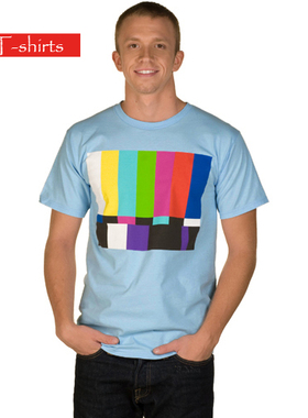 80s T恤世界 生活大爆炸谢尔顿Sheldon 电视测试卡 纯棉短袖T恤男