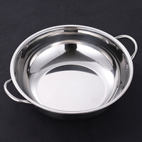 不锈钢火锅盆加厚商用家用双耳火锅锅清汤锅电磁炉专用24CM--40CM