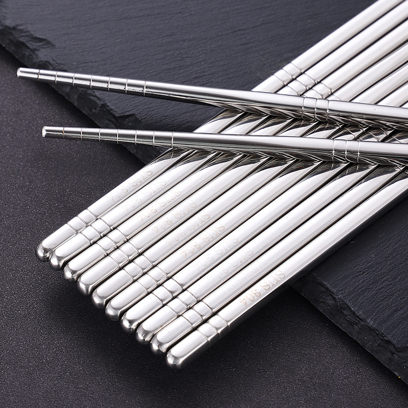 304不锈钢筷子金属防滑筷子学校学生幼儿园食堂防烫成人儿童筷子