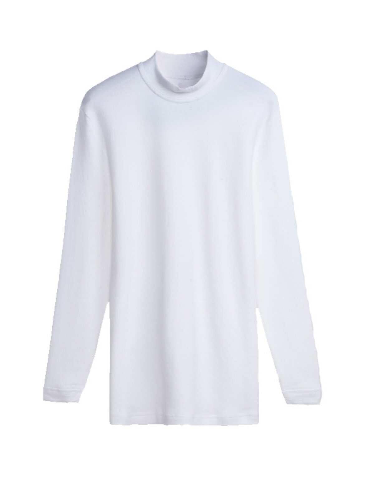 100% COTTON MEDIUM THICK WHITE UNDERWEAR MENS AND WOMENS COTTON MEDIUM AND HIGH NECK SPRING AND AUTUMN CLOTHES SINGLE TOP SINGLE SHIRT COTTON SWEATER