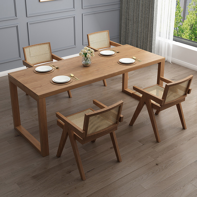 北欧纯实木餐桌椅组合简约家用小户型饭桌樱桃木原木风客厅长桌子,住宅家具,实木餐桌,淘宝优惠券,粉丝福利购,淘宝优惠卷