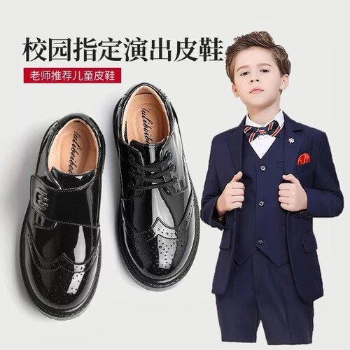 帅气男童西装套装黑色英伦风礼服