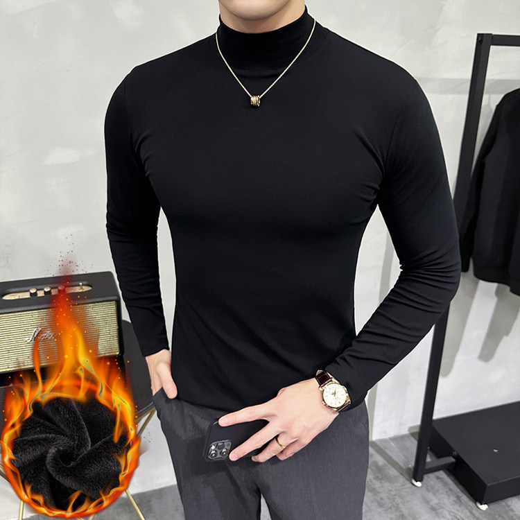 秋冬男士半高领加绒长袖打底T恤男百搭保暖打底衫A233-XS66-P55,男装T恤,星座419（原A233）
