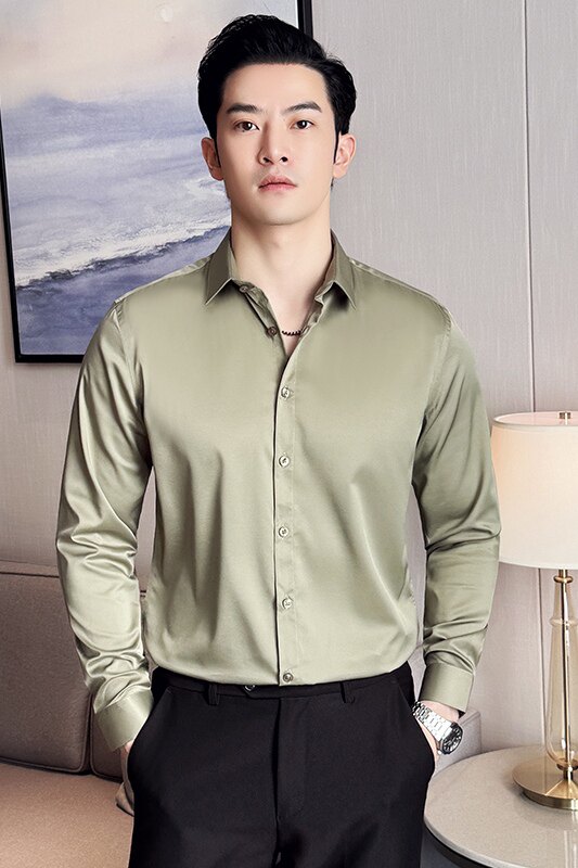 四季款男英伦衬衫长袖修身纯色衬衣男青年商务衬衫A233-M2027-P55,男装衬衫,星座419（原A233）